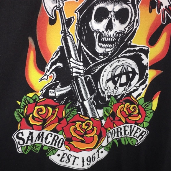2  SONS OF ANARCHY SKULL GEMMA SKATEBOARD L/S S/S shirts shirt XL 2XL SAMCRO - Picture 1 of 7